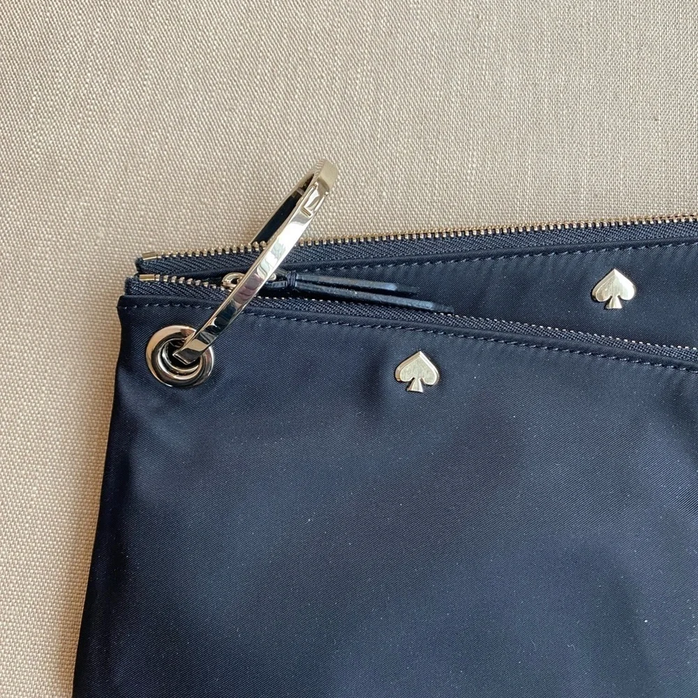 Kate Spade Black Pouch Wristlet Set with Gold Accents